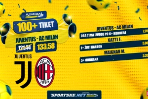 AdmiralBet 100+ tiket - Juve i Milan za kvotu 133.58!